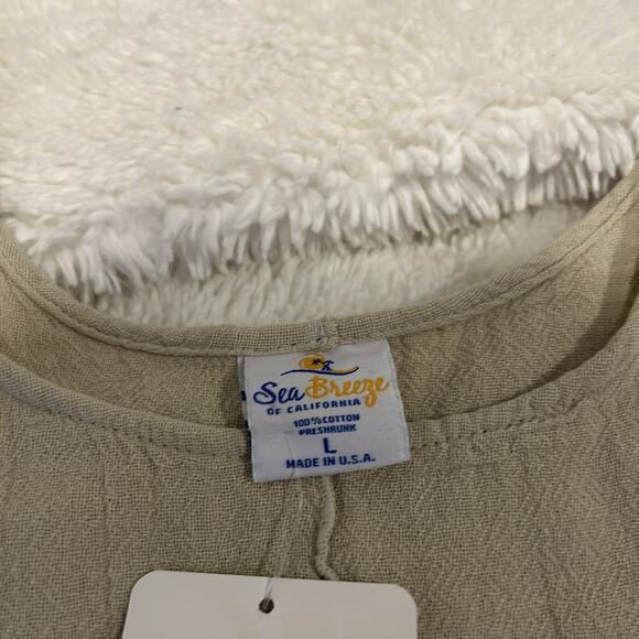 Sea Breeze of CA Womens Swim Coverup Large Tan/Beige‎ Cotton Beach USA - Picture 4 of 7